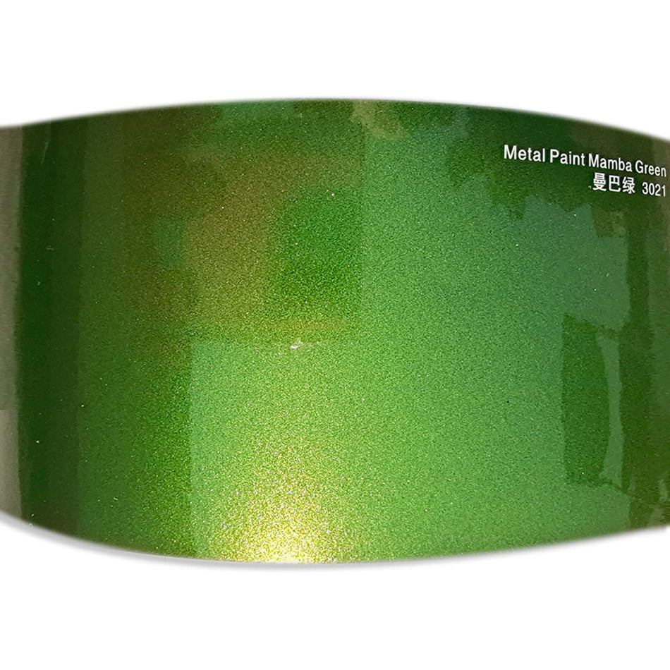 Gloss Metallic Mamba Green Car Vinyl Wrap (PET Liner)