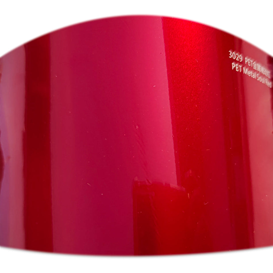 Gloss Metallic Soul Red Vehicle Vinyl Wrap Colors (PET Liner)