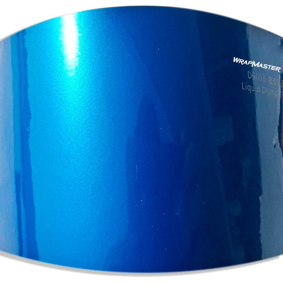 Gloss Liquid Metallic Olympic Blue Vinyl Wrap (PET Liner)