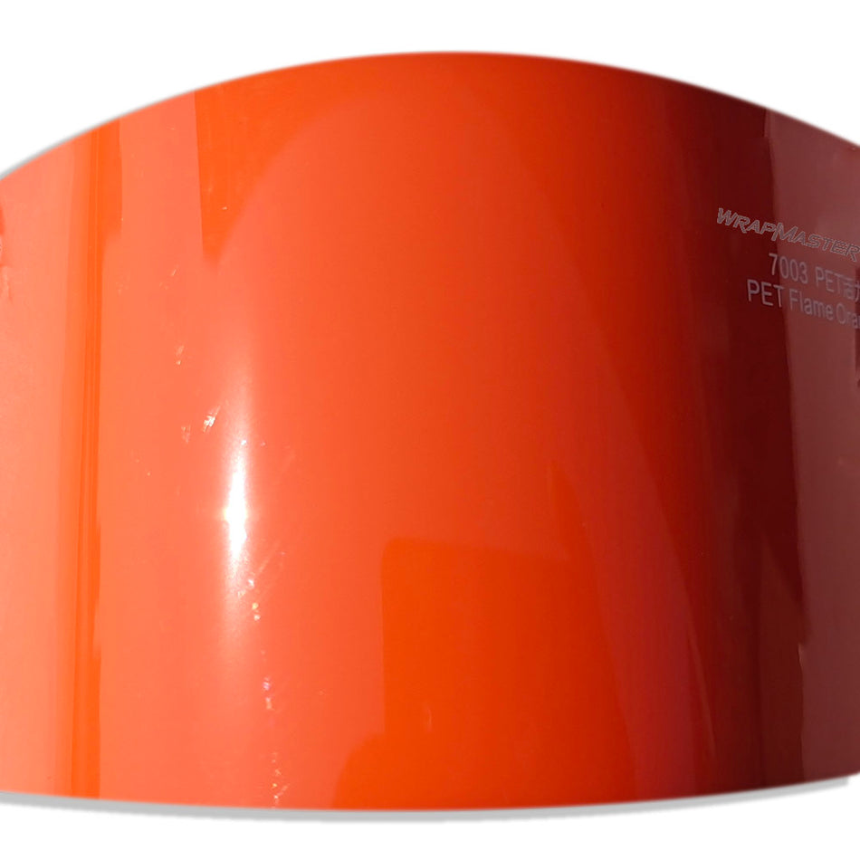 Super Gloss Flame Orange Vinyl Wrap Car (PET Liner)