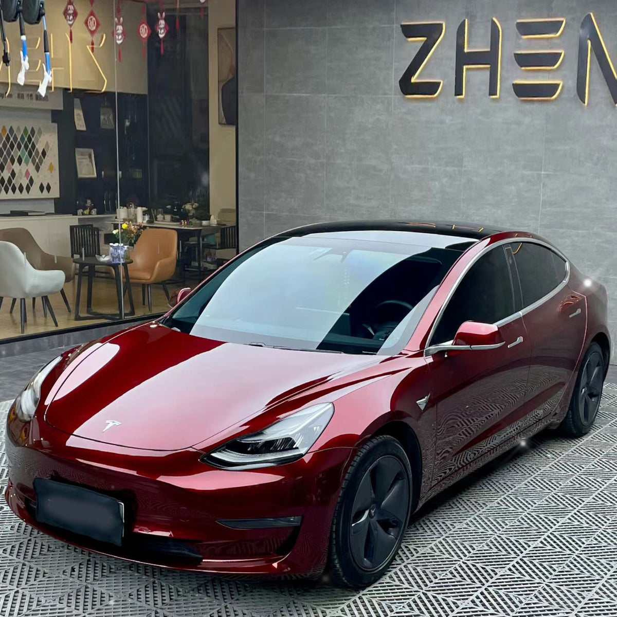 Red Vehice Gloss Metallic Cherry Dark Red Vehicle Vinyl Wrap Colors (PET Liner ...