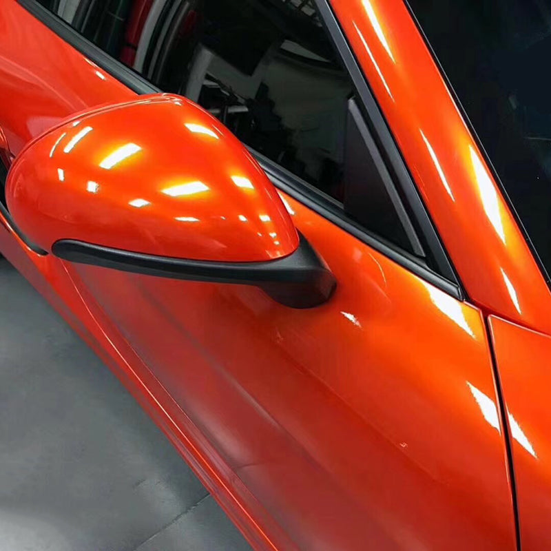 Lava Orange glossy Metallic Car Wrap Vinyl Auto Accessory Wrap