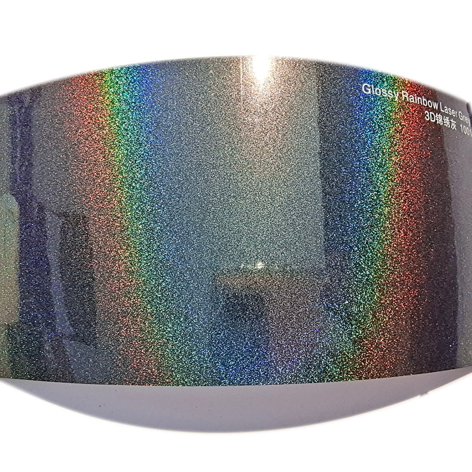 Gloss Rainbow Laser Iridescent Dark Grey - wrapteck