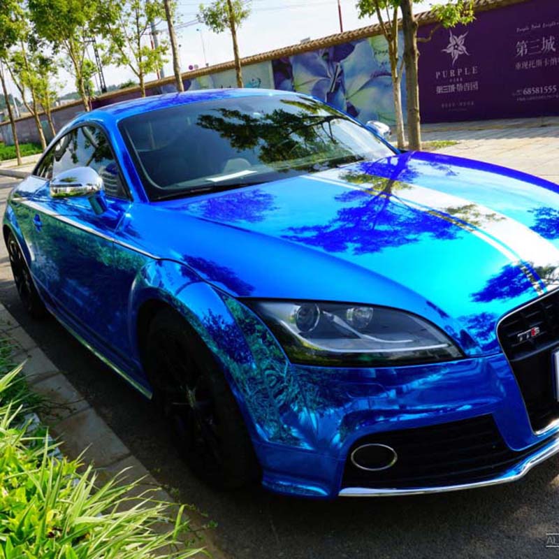 Mercedes E Klasse - Autofolierung in Blau Chrome Matt - Car
