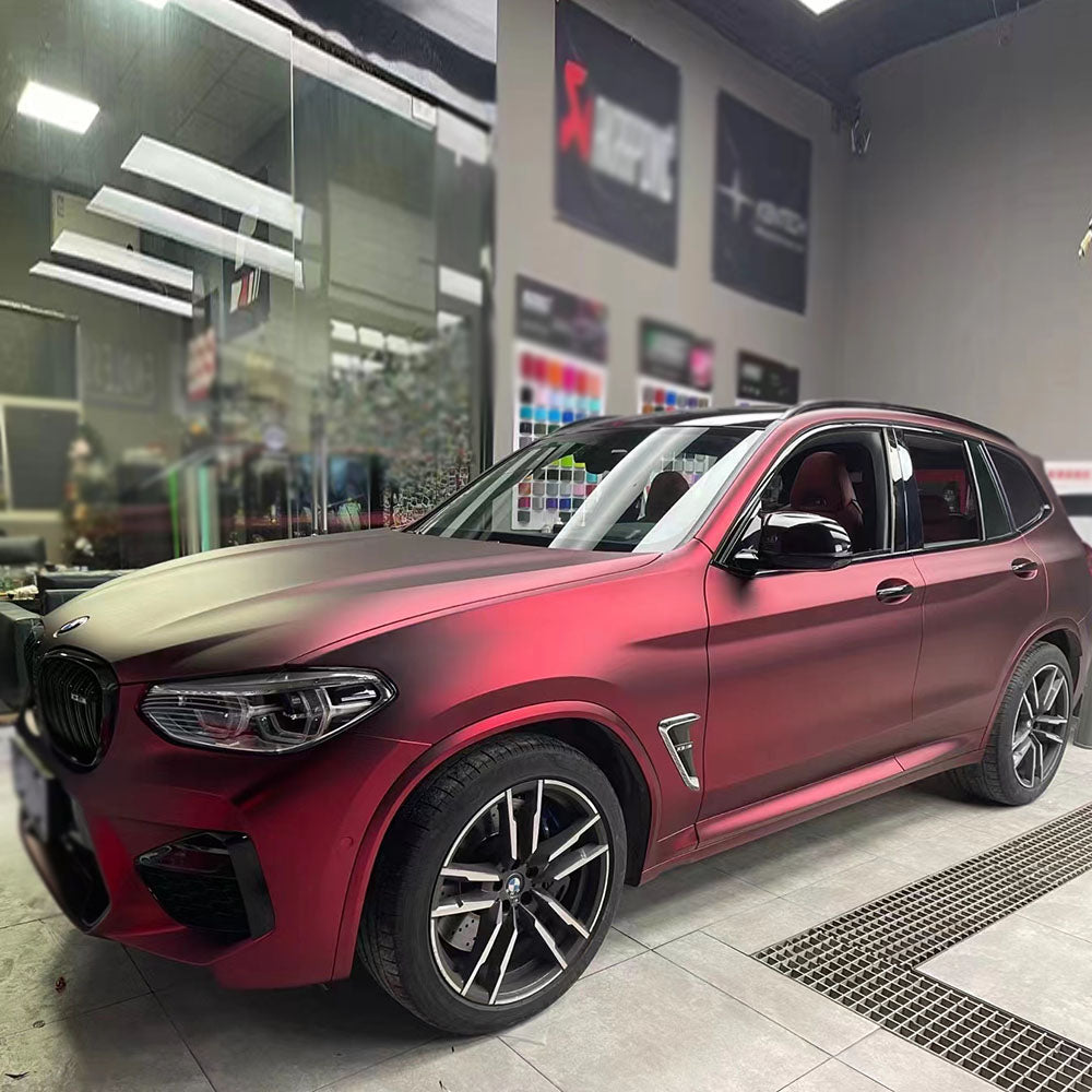 Super Chrome Metallic Vinyl Romani Red (PET Liner) wrapteck